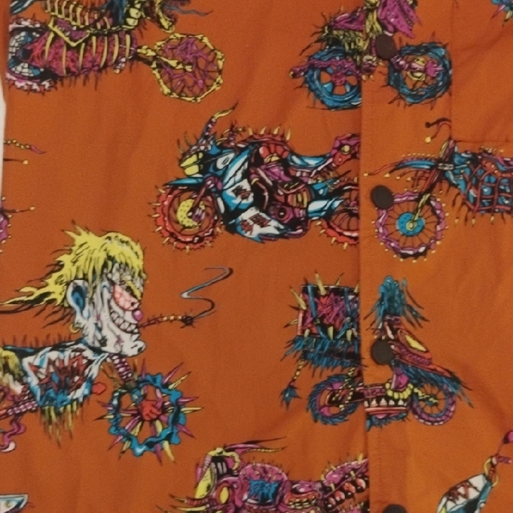 Brain Dead Red Casual Button Down Shirt - Picture 3 of 4